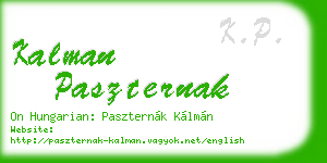kalman paszternak business card