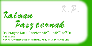 kalman paszternak business card